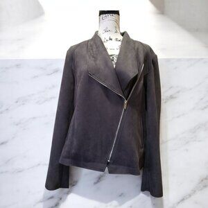 Tahari Faux Suede Zip Jacket, XL